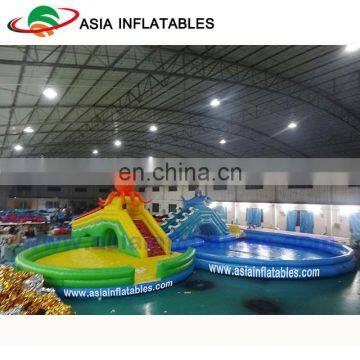 Water Park Combo for Kids and Adults / Giant Inflatable Water Slide With Two Pools