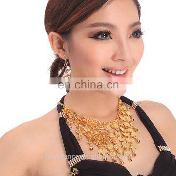 BestDance tribal belly dance necklace gold/silver coins necklace accessories necklace and earring OEM