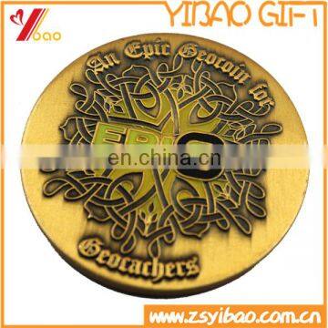 Custom gold plate game tokens coins//soft enamel 3D metal coins