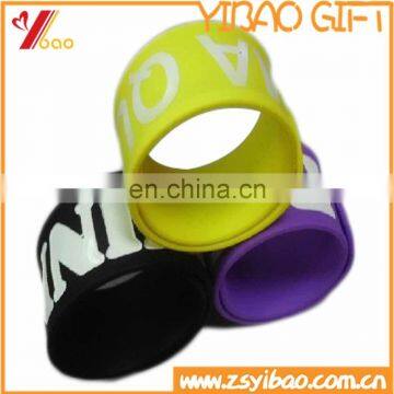 Fashion design silicone slap bracelet /wristband for advertising/ sport meeting