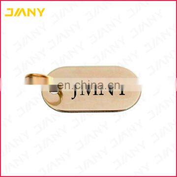 Custom Golden Plated Engraved Logo Metal Handmade Tag