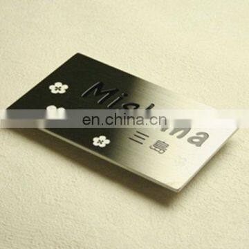 Etching label custom metal logo design with logo tag beads