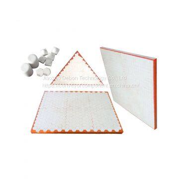 High Wear Impact Resistant Conveyor Chute Rubber Ceramic Liner With Alumina Hex Tiles photo-5
