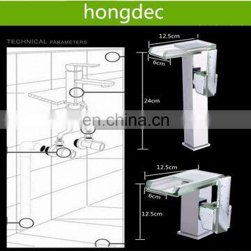 Waterfall Bathroom Basin Sink Mixer Tap LED Color Changing Basin Faucet photo-7