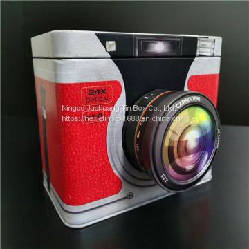 camera shape storage tin box customized gift tin factory direct