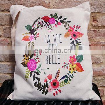 Eco-friendly Germany quality custom wholesale cotton floral tote bags