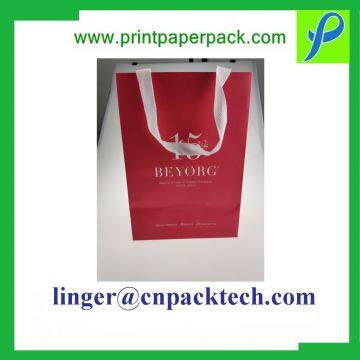 Cusotm Satin Rope Twisted Handle Christmas Paper Bag for Festival Present Gift photo-4