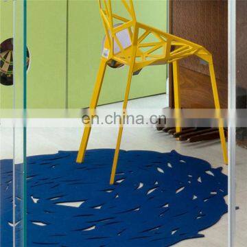 High Quality Lase Cut Green Office Different Shapes Wool Felt Modern Area Rug for Whole Sale photo-3