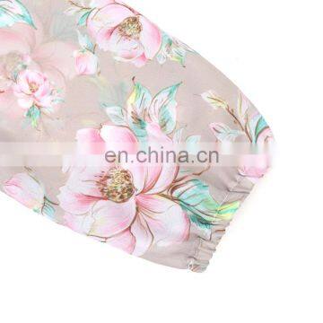 2019 New Arrival Chiffon Flyaway Romper Floral Flower Printed Baby Little Girls Romper Whosale Price Baby Jumpsuit photo-4