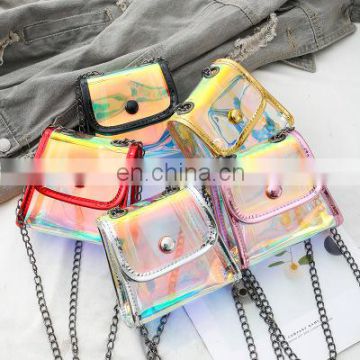 Kids Mini Handbag 2020 Summer Transparent Cross Body Bags for baby Girl Laser Beach Messenger Bag