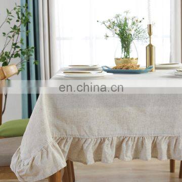 European-style Tablecloth Cotton Linen Lotus Edge Table Cloth Cover Rectangle Table Cloth photo-6