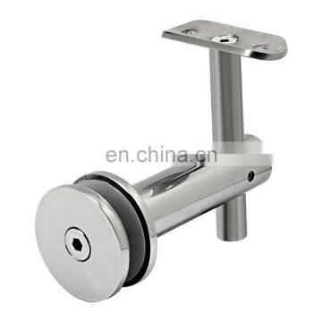 304 Stainless Steel Adjustable Support Clamp with Rubber Stair Balcony Handrail Post Bracket Connector