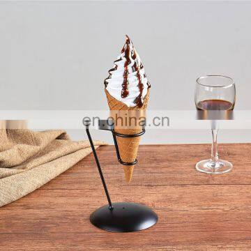 Fake Snack Decoration Props Simulation Dummy Ice Cream Waffle Cone Sample Mould Display With Snack Rack photo-4