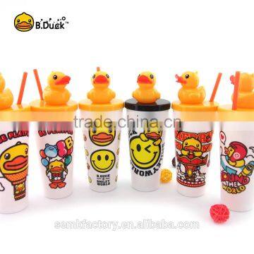 B.Duck Novelty Plastic pp Material Big Straw Bottle for Promotional Gifts photo-5
