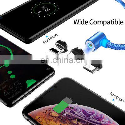 2020 New Product Hot Wholesale Flowing Light Magnetic Charging Cable Cellphone Fast Micro USB Cable Charger Data Cable Line photo-4