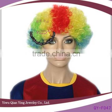 cheap wholesale crazy mixed color small afro wigs