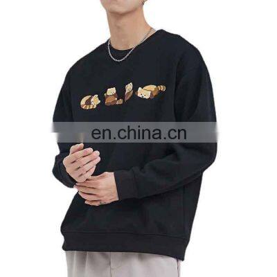 high quality black embroidery logo printed hoodies unisex plus size plain hoodie for men