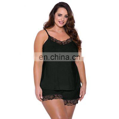 High Quality Women Valentine, Sweet Lace Trim Plus Size Chemise Lingerie/ photo-2