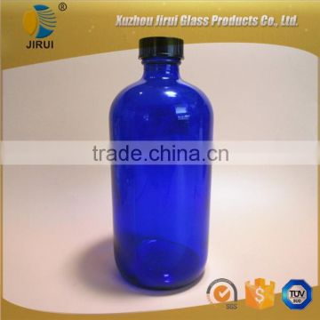 16oz cobalt blue glass boston glass bottle