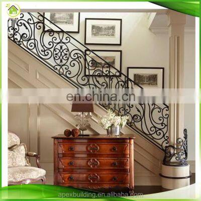 Customized Interior Wrought Iron Staircase Balcony Railings Designs photo-4