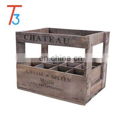 vintage style wooden whisky wine crate box - 12 bottle holder