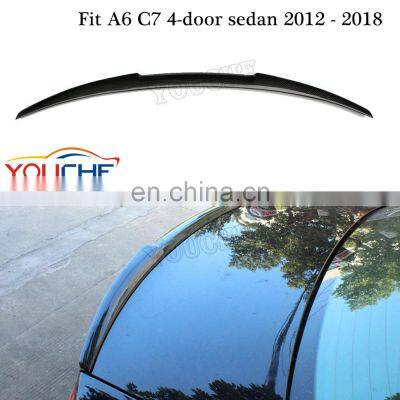A6 C7 M4 style carbon fiber rear boot wing spoiler for Audi A6 C7 2012-2018 4 door sedan