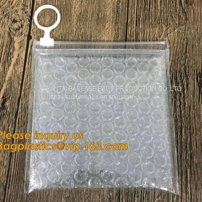 Reusable Metallic Matte Glossy Holographic Ziplock Bags, Reclosable Cosmetic Packing Bubble Pouch Slider Zipper photo-4