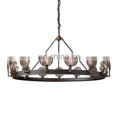 New fashion design golden modern luxury apartment villa copper crystal pendant light chandelier