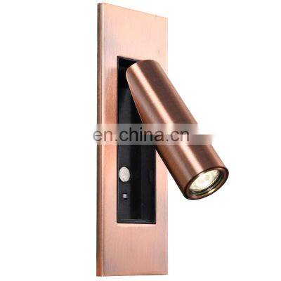 High Quality Modern Recessed Hotel Bedside Wall Reading Lamp LED Bed Head Reading Light photo-4