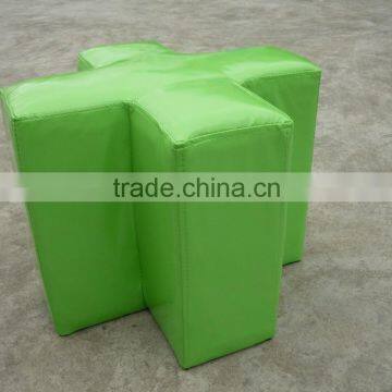 Leather Colorful Candy Feet Stool Wood Frame Stool photo-2