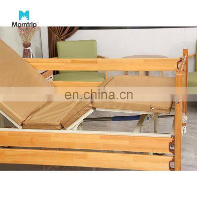 Homecare Furniture Fowler's Position Wood Material Two Function Mobility Hospital Medical Nursing Bed With Foam Mattress photo-4