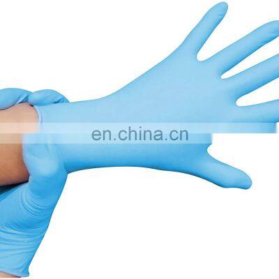 Waterproof Powder Latex Free Blue Nitrile Disposable Gloves