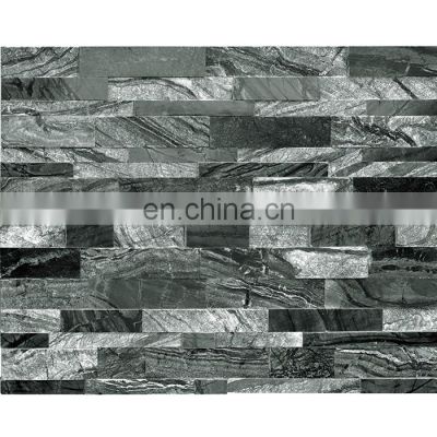 thin real black marble stone veneer wall cladding blocks panels finish