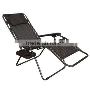 High Quality Beach Chair Recliner Chair Sun Lounger With Cup Holder photo-2