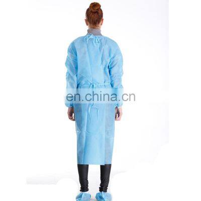 Factory Produce Patient Gown Disposable Blue Gown PPE Gown With Kinted Cuffs And Elastic Cuffs photo-2