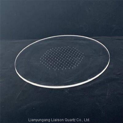 High Quality Custom Transparent Quartz Plate Quartz Disc With 0.1mm Holes