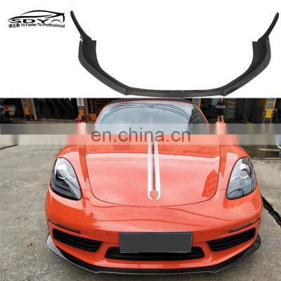 718 Cayman Boxster CMST Style Carbon Fiber Front Lip Front Bumper Lip Splitter For Porsche 718 Cayman Boxster