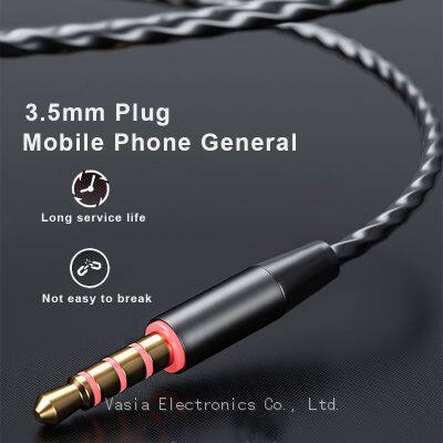 3.5mm In-ear Sports Game Headphones Earphone With Microphone Strong Bass Four Nuclear Double Circle Adjustable Volume photo-2