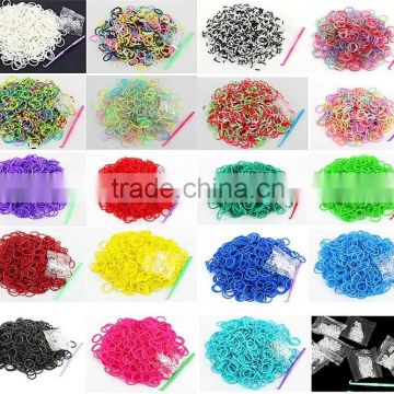 Popular colorful rainbow bands rubber kids kit bands 200/300/600pcs factory OEM cheap price