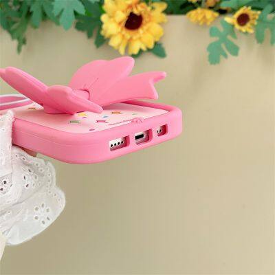Cartoon Style Butterfly Knot For Phone Mobile Cover Cases in Soft Girly Mobile Case Covers With Holder 11 12 Pro 14 15 Pro Max photo-2