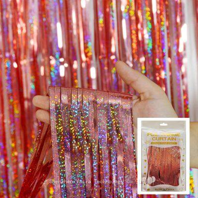 Wholesale Glitter Foil Curtains - Pink/Gold Sparkle Backdrops, Bachelorette Party Curtains photo-3