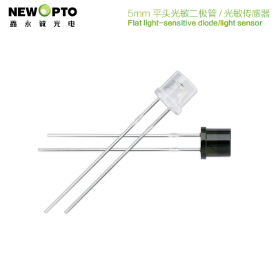 5mm Flat-head Light sensor, phototransistor, photodiode, photo sensor 550nm 850 940nm for light control, linear dimming, security monitor,signal Tx Rx