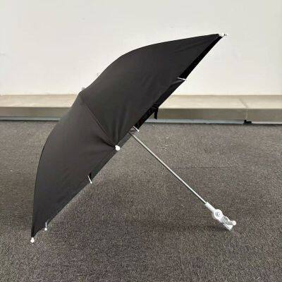 Baby Stroller Clip Umbrella, Children's Car Parasol, Black Plastic UV Protection, Fiber Ribs, Large Custom Size photo-4