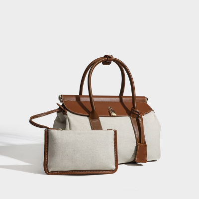 2025 Women's High-Quality Leather Shoulder Bag Luxury Travel Commuter Handbag Single Color Splicing Designer Style photo-3