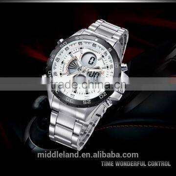 Chinese Product!!MIDDLELAND Luxury Mens skeleton Watches Chinese Mechanical watches gold wristwatch Stainless Steel