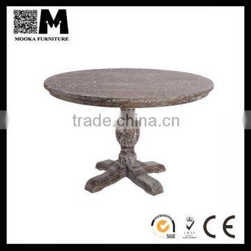 antique appearance wood furniture solid oak material table wood round dining table