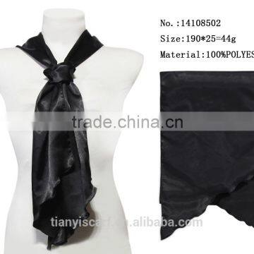 2016 black satin mens bow tie long neck scarf