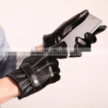 Leather Touch Screen Gloves , Use Device While Keeping Hands Warm ,Full Finger gloves