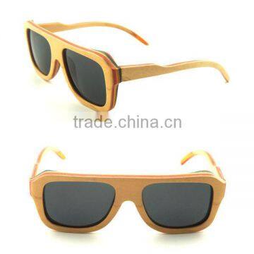 High quality fashion colorful wooden sunglasses,skateboard wood