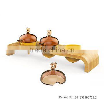 Silicone squirrel and pinecone design silicone cruet set